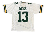 Dontayvion Wicks Green Bay Signed White Football Jersey JSA QR Hologram