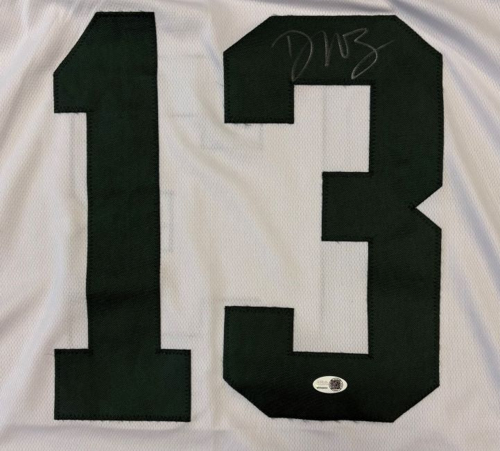 Dontayvion Wicks Green Bay Signed White Football Jersey JSA QR Hologram