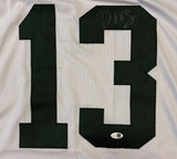 Dontayvion Wicks Green Bay Signed White Football Jersey JSA QR Hologram