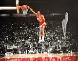 Dominique Wilkins Signed 8x10 Atlanta Hawks Spotlight Dunk PSA/DNA