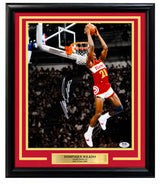 Dominique Wilkins Signed Framed 16x20 Atlanta Hawks Spotlight Reverse Dunk PSA