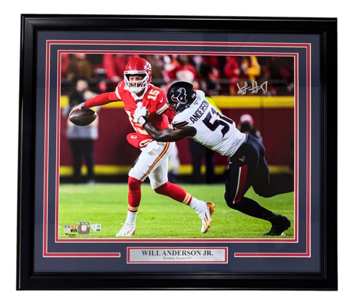 Will Anderson Jr Signed Framed 16x20 Houston Texans Mahomes Sack Photo Fanatics