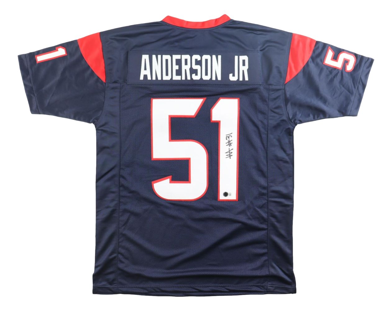 Will Anderson Houston Signed Navy Football Jersey BAS