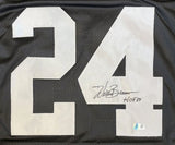 Willie Brown Oakland Signed Black Football Jersey HOF 84 BAS