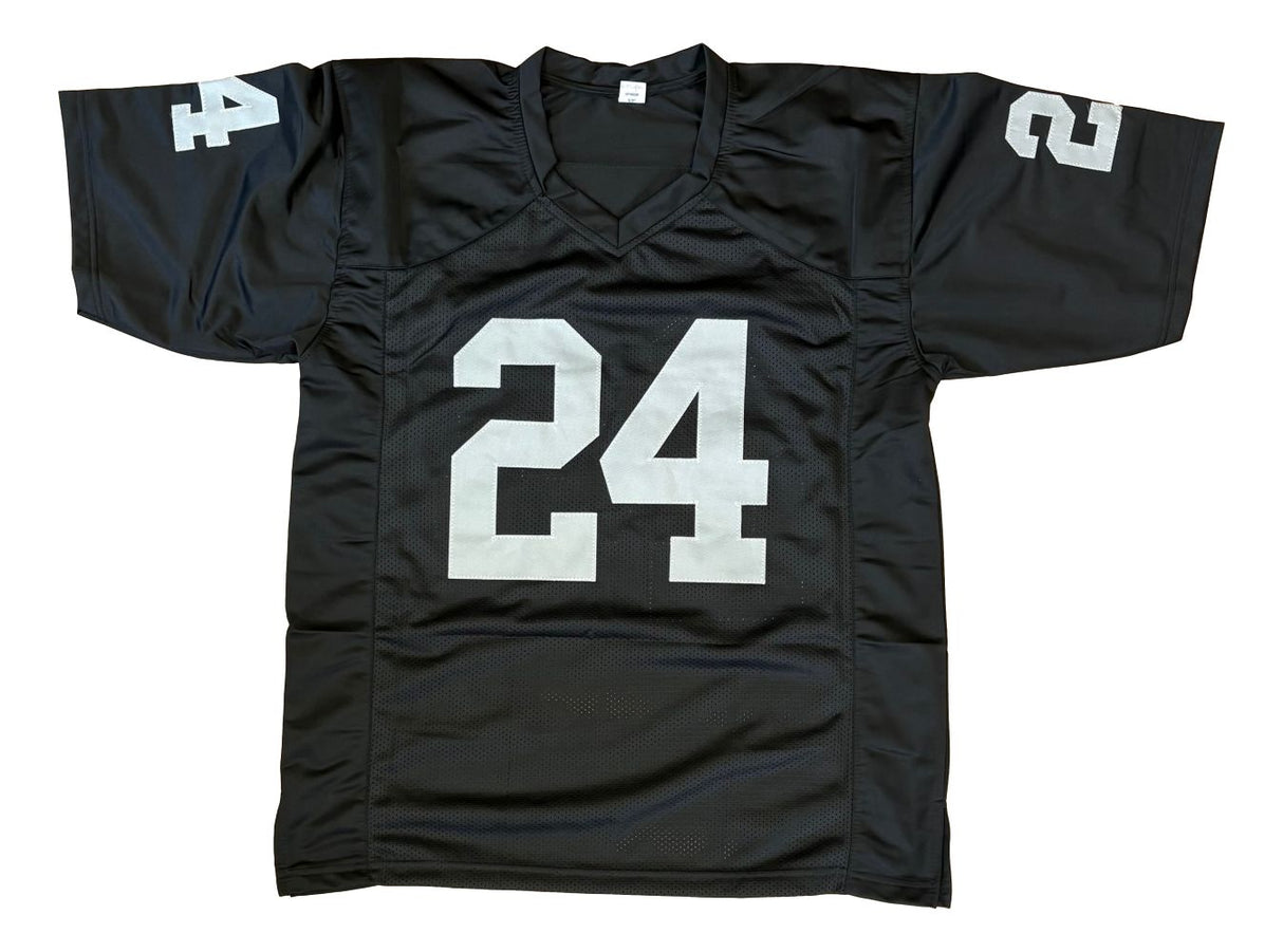 Willie Brown Oakland Signed Black Football Jersey HOF 84 BAS