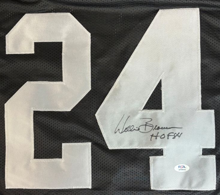 Willie Brown Oakland Signed Black Football Jersey HOF 84 PSA/DNA