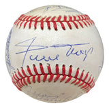 The Sports Integrity 1968 San Francisco Giants NL baseball features multiple blue ink signatures, highlighted by Willie Mays across the center. Comes with PSA/DNA LOA.