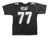 Willie Roaf New Orleans Signed Black Football Jersey HOF 2012 JSA QR Hologram