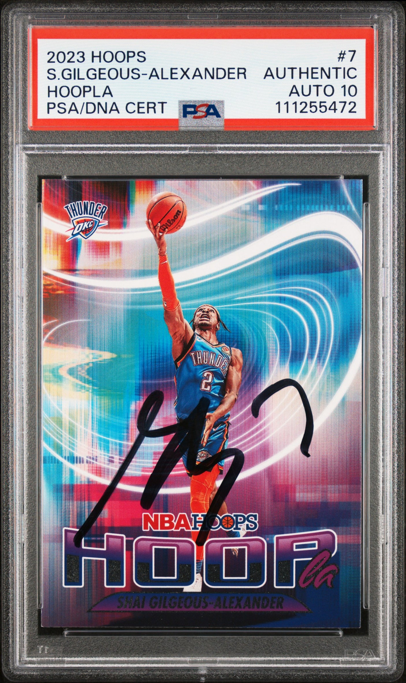 Shai Gilgeous-Alexander Signed 2023 Hoops Hoopla #7 Card Auto 10! PSA Slabbed