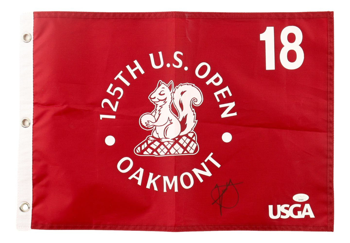 Xander Schauffele Signed 2025 US Open Golf Flag JSA