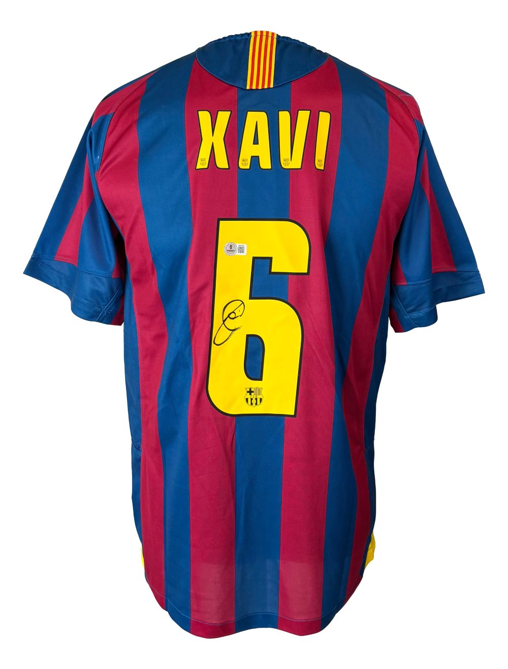 Xavi Signed Barcelona Nike Soccer Jersey 2 BAS