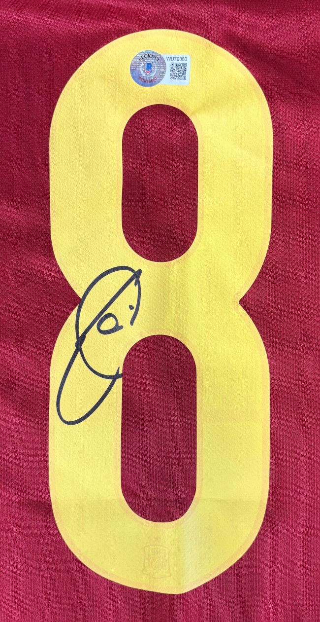 Xavi Signed Spain Adidas Soccer Jersey BAS