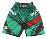 Yair Rodriguez Signed Custom Green MMA Fight Trunks BAS