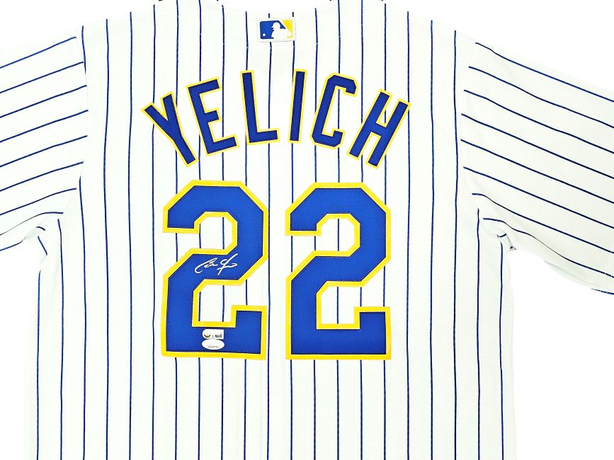 Christian Yelich Signed Milwaukee Brewers Majestic Replica Baseball Jersey JSA