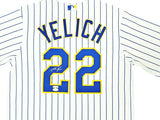 Christian Yelich Signed Milwaukee Brewers Majestic Replica Baseball Jersey JSA