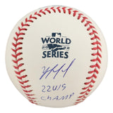 Yordan Alvarez Houston Astros Signed 2022 World Series Baseball 22 WS Champ BAS
