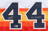 Yordan Alvarez Houston Signed Alternate White Baseball Jersey 2019 AL ROY BAS