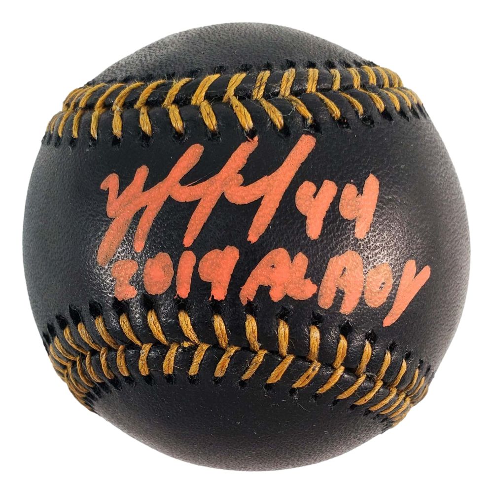 Yordan Alvarez Astros Signed Official Black Leather MLB Baseball 2019 AL ROY BAS