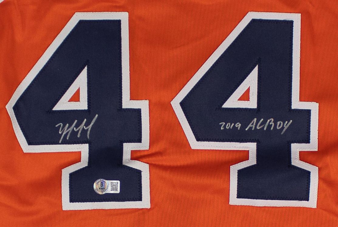 Yordan Alvarez Houston Signed Orange Baseball Jersey 2019 AL ROY BAS