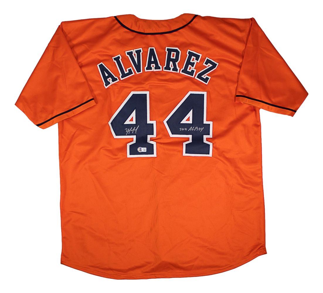 Yordan Alvarez Houston Signed Orange Baseball Jersey 2019 AL ROY BAS