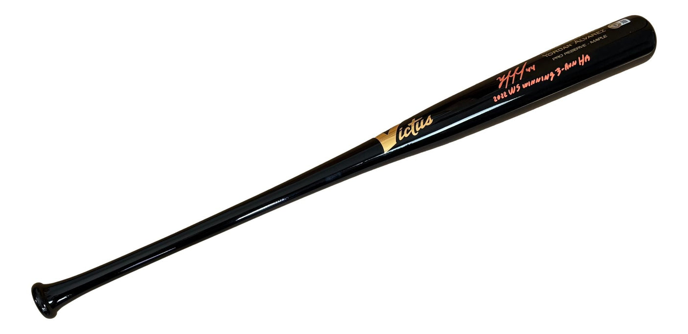 Yordan Alvarez Astros Signed Victus Players Model Bat 2022 WS Winning HR BAS
