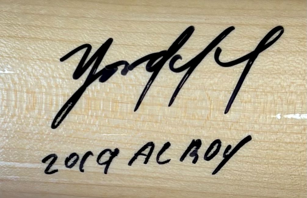 Yordan Alvarez Astros Signed Victus Tan Player Model Bat 2019 AL ROY BAS