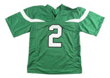 Zach Wilson New York Signed Green Football Jersey BAS