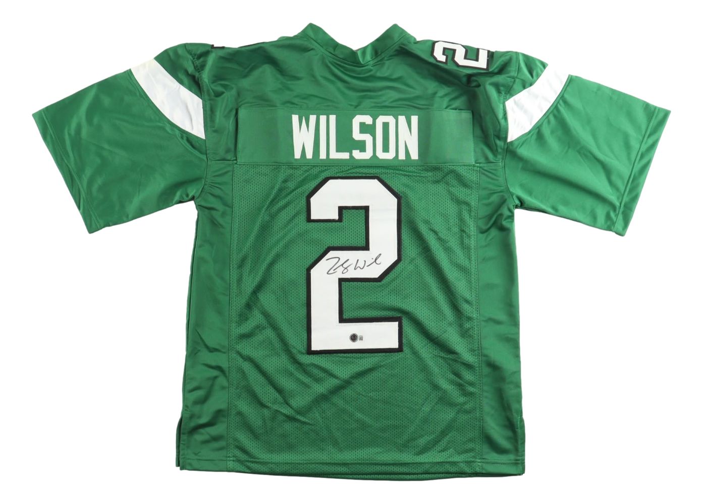 Zach Wilson New York Signed Green Football Jersey BAS