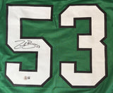 Zack Baun Philadelphia Signed Kelly Green Football Jersey BAS