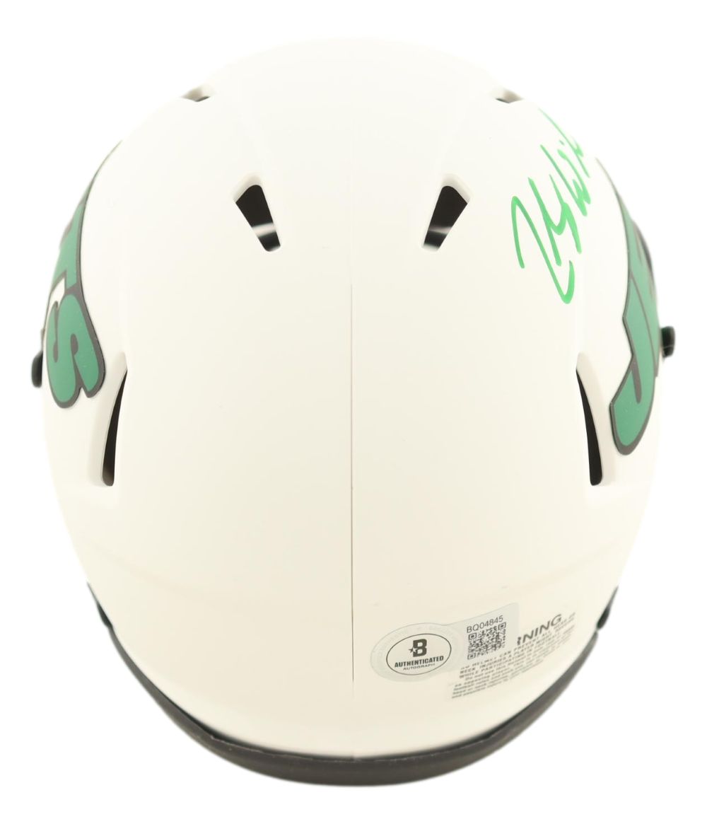 Zach Wilson Signed New York Jets Lunar Eclipse Mini Speed Helmet BAS