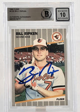 1989 Fleer #616E Billy Ripken Auto Baltimore Orioles BAS Autograph 10 Image 1