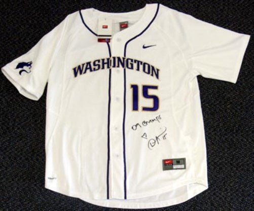 Washington Huskies Danielle Lawrie Autographed White Nike Jersey "09 Champs" Size L MCS Holo Stock