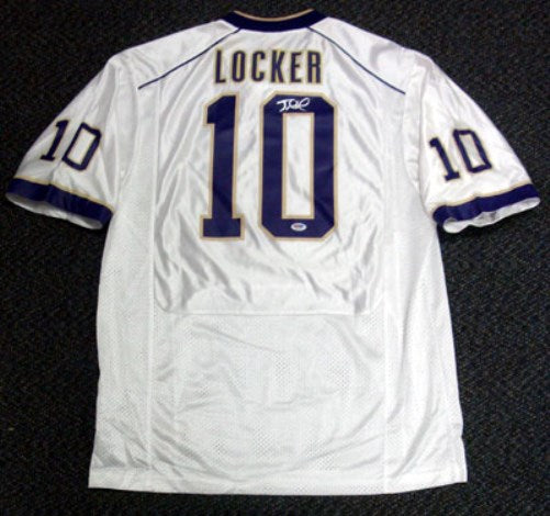 Washington Huskies Jake Locker Autographed White Nike Jersey Size XL PSA/DNA RookieGraph Stock #16374 - PristineMarketplace