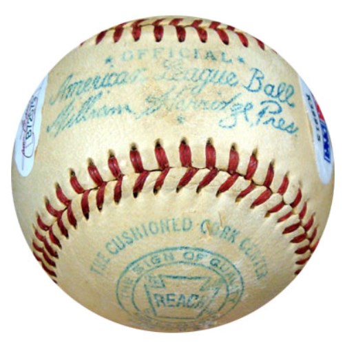 Joe DiMaggio Autographed Official AL Harridge Baseball New York Yankees 1940's Vintage Signature PSA/DNA
