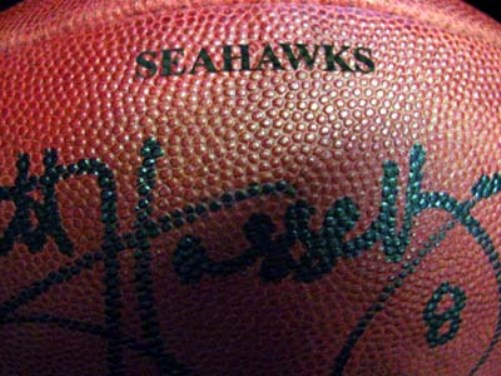 Matt Hasselbeck Autographed Official NFL Leather Football Seattle Seahawks MCS Holo Stock #1072 - PristineMarketplace