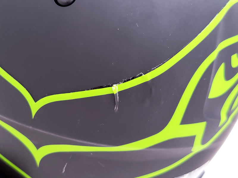 DK D.K. Metcalf Autographed Seattle Seahawks Eclipse Black Full Size Authentic Speed Helmet Decal Bubble MCS Holo