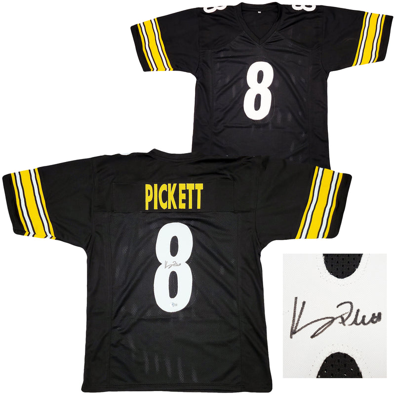 Pittsburgh Steelers Kenny Pickett Autographed Black Jersey Beckett BAS QR Stock