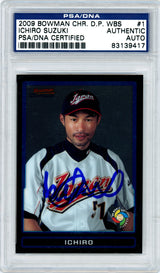 Ichiro Suzuki Autographed 2009 Bowman Chrome WBC Card #1 Seattle Mariners PSA/DNA Stock #15655 - PristineMarketplace
