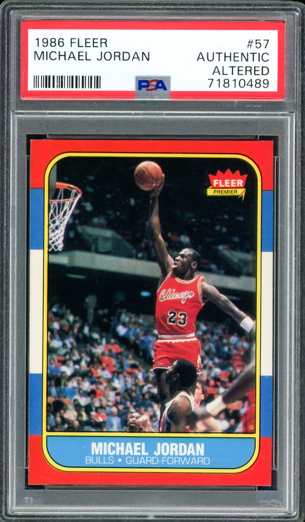 Michael Jordan 1986-87 Fleer Card #57 Chicago Bulls (Altered) PSA/DNA #71810489