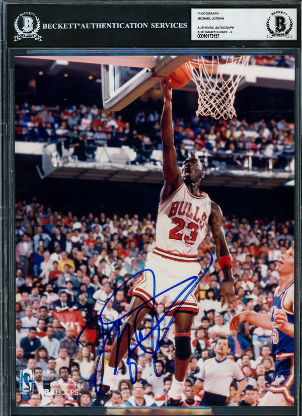 Michael Jordan Autographed 8x10 Photo Chicago Bulls Auto Grade Mint 9 Vintage Signature Beckett BAS #16173157