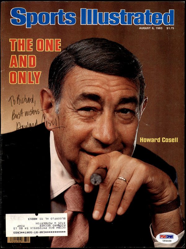 Howard Cosell Autographed Sports Illustrated Magazine Cover Broadcaster "To Richard, Best Wishes" Muhammad Ali Reporter PSA/DNA #U94468
