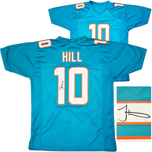 Miami Dolphins Tyreek Hill Autographed Teal Jersey Beckett BAS Witness Stock #218686