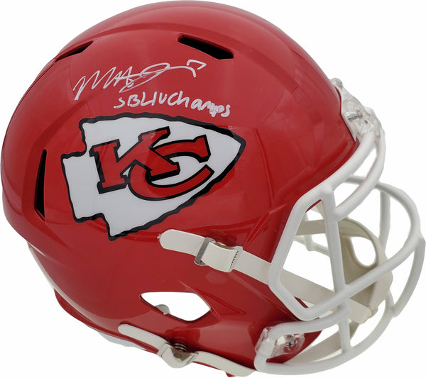 Mecole Hardman Autographed Kansas City Chiefs Full Size Speed Replica Helmet "SB LIV Champs" Beckett BAS Stock #185777