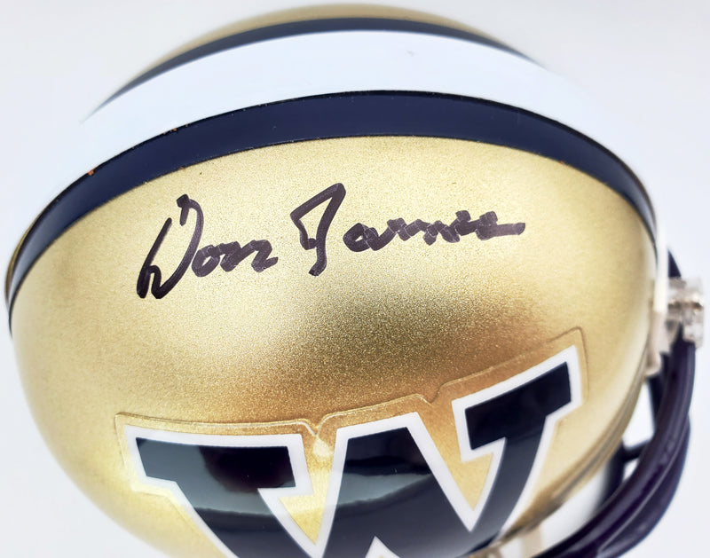 Don James Autographed Washington Huskies Mini Helmet MCS Holo Stock