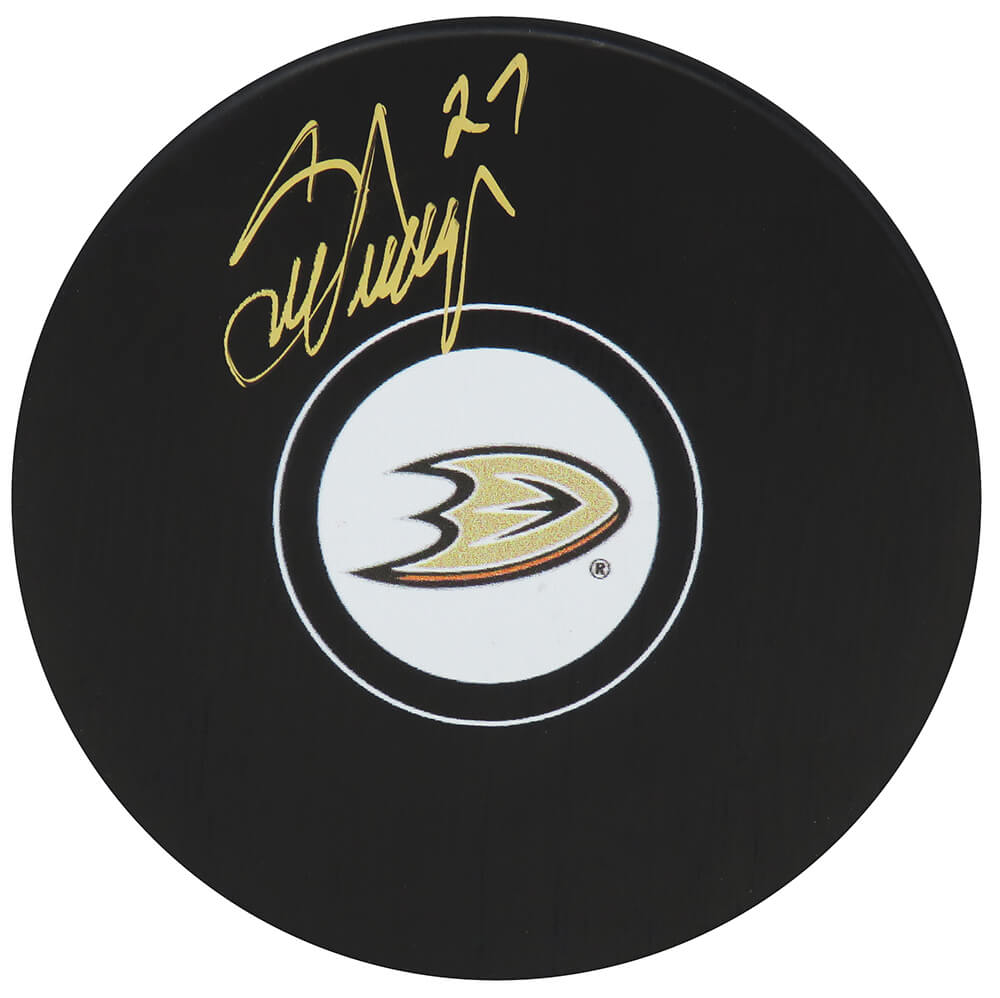 Scott Niedermayer Signed Anaheim Ducks Logo Hockey Puck