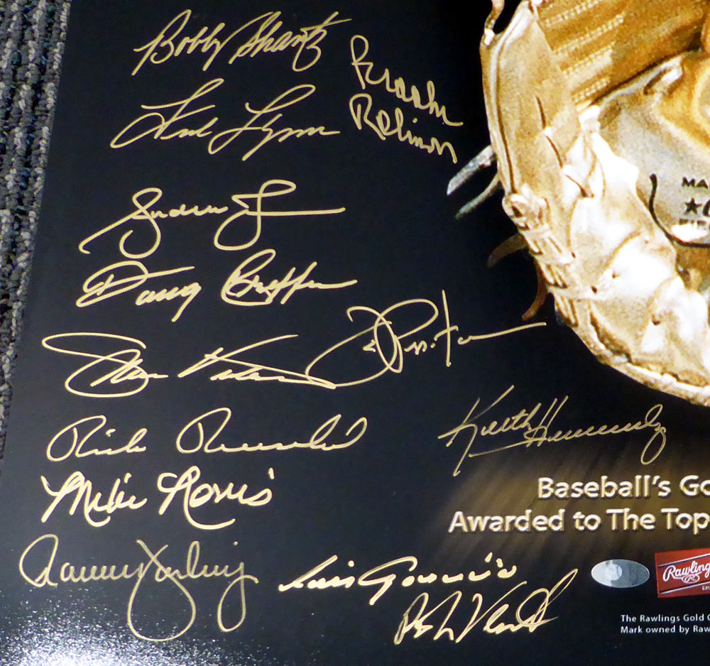 MLB Gold Glove Winners Autographed 16x20 Photo With 45 Total Signatures Including Brooks Robinson, Ozzie Smith & Gary Carter PSA/DNA Stock #10729 - PristineMarketplace