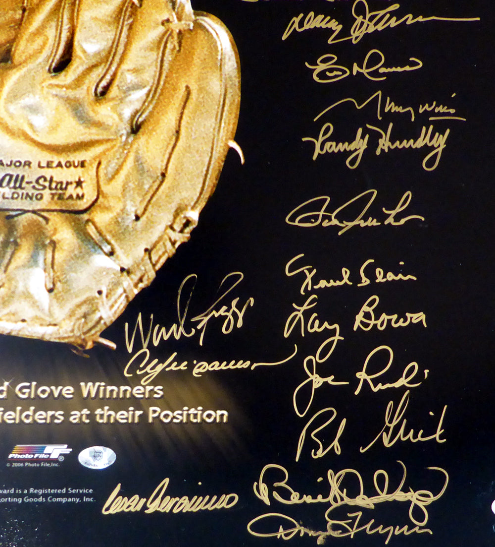 MLB Gold Glove Winners Autographed 16x20 Photo With 45 Total Signatures Including Brooks Robinson, Ozzie Smith & Gary Carter PSA/DNA Stock #10729 - PristineMarketplace