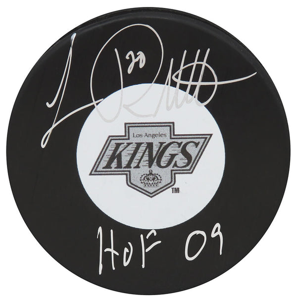 Luc Robitaille Signed Los Angeles Kings 1980's Style Logo Hockey Puck w/HOF'09