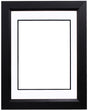 Custom DIY Frame for 11x14 Photo - Premium Black 2" Frame with White/Black Double Matting (Overall Dimensions 17.5" x 21.5") - PristineMarketplace