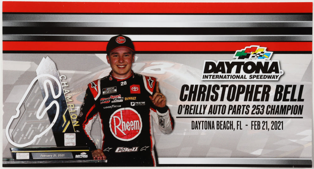 Christopher Bell Signed 2021 NASCAR #20 Rheem Daytona Win Camry - 1:24 Premium Action Diecast Car - PristineMarketplace
